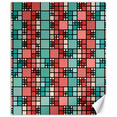 Red And Green Squares Canvas 8  X 10 