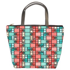 Red And Green Squares Bucket Bag