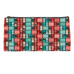 Red And Green Squares Pencil Case