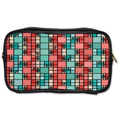 Red And Green Squares Toiletries Bag (one Side)