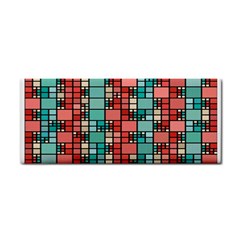 Red And Green Squares Hand Towel