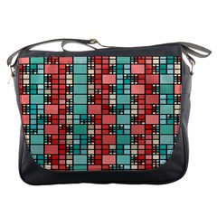 Red And Green Squares Messenger Bag