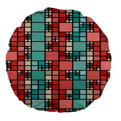 Red And Green Squares 18  Premium Round Cushion 