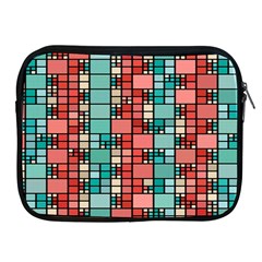 Red And Green Squares Apple Ipad 2/3/4 Zipper Case