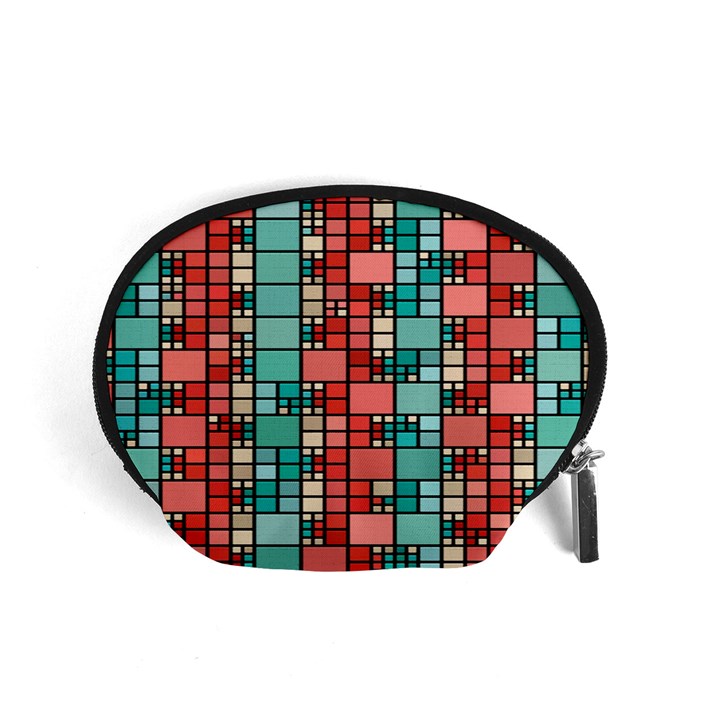 Red and green squares Accessory Pouch (Small)