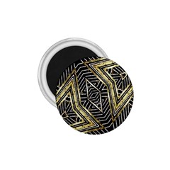 Geometric Tribal Golden Pattern Print 1 75  Button Magnet