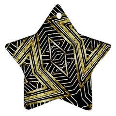 Geometric Tribal Golden Pattern Print Star Ornament