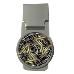 Geometric Tribal Golden Pattern Print Money Clip (round) by dflcprints