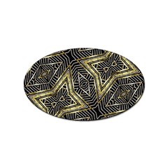 Geometric Tribal Golden Pattern Print Sticker (oval)