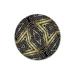 Geometric Tribal Golden Pattern Print Magnet 3  (Round) Front