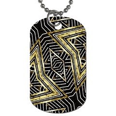 Geometric Tribal Golden Pattern Print Dog Tag (one Sided)