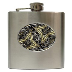 Geometric Tribal Golden Pattern Print Hip Flask by dflcprints