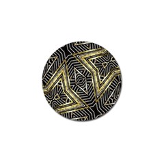 Geometric Tribal Golden Pattern Print Golf Ball Marker 4 Pack by dflcprints