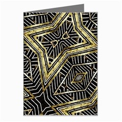 Geometric Tribal Golden Pattern Print Greeting Card by dflcprints