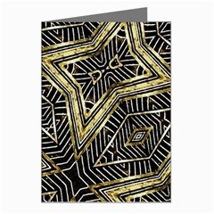 Geometric Tribal Golden Pattern Print Greeting Card (8 Pack)