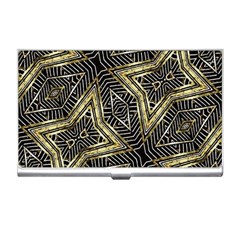 Geometric Tribal Golden Pattern Print Business Card Holder