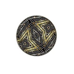 Geometric Tribal Golden Pattern Print Golf Ball Marker (for Hat Clip)