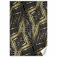 Geometric Tribal Golden Pattern Print Canvas 12  X 18  (unframed)