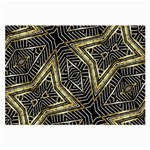 Geometric Tribal Golden Pattern Print Glasses Cloth (Large, Two Sided) Front