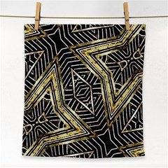 Geometric Tribal Golden Pattern Print Face Towel by dflcprints