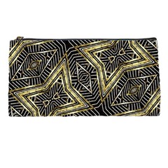 Geometric Tribal Golden Pattern Print Pencil Case