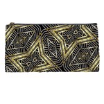 Geometric Tribal Golden Pattern Print Pencil Case Front