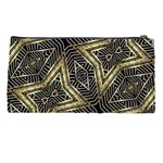 Geometric Tribal Golden Pattern Print Pencil Case Back