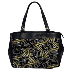 Geometric Tribal Golden Pattern Print Oversize Office Handbag (one Side)