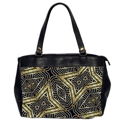 Geometric Tribal Golden Pattern Print Oversize Office Handbag (two Sides)