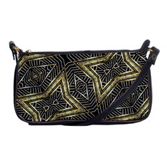 Geometric Tribal Golden Pattern Print Evening Bag