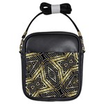 Geometric Tribal Golden Pattern Print Girl s Sling Bag Front