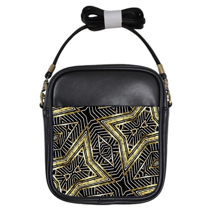 Geometric Tribal Golden Pattern Print Girl s Sling Bag