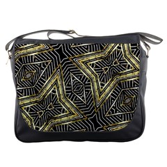 Geometric Tribal Golden Pattern Print Messenger Bag