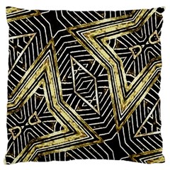 Geometric Tribal Golden Pattern Print Large Cushion Case (two Sided) 