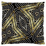 Geometric Tribal Golden Pattern Print Large Cushion Case (Two Sided)  Front