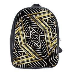 Geometric Tribal Golden Pattern Print School Bag (xl)