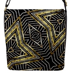 Geometric Tribal Golden Pattern Print Flap Closure Messenger Bag (small)