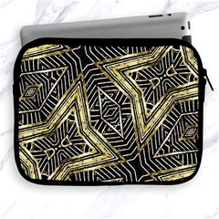 Geometric Tribal Golden Pattern Print Apple Ipad Zippered Sleeve by dflcprints