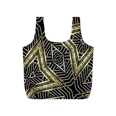 Geometric Tribal Golden Pattern Print Reusable Bag (s) by dflcprints