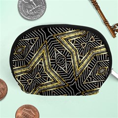 Geometric Tribal Golden Pattern Print Accessory Pouch (medium)