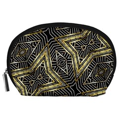 Geometric Tribal Golden Pattern Print Accessory Pouch (large)