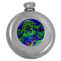 Abstract 1x Hip Flask (round) by icarusismartdesigns