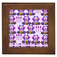 Fms Honey Bear With Spoons Framed Ceramic Tile by FunWithFibro