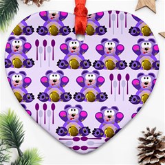 Fms Honey Bear With Spoons Heart Ornament