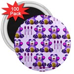 Fms Honey Bear With Spoons 3  Button Magnet (100 pack) Front