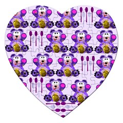 Fms Honey Bear With Spoons Jigsaw Puzzle (heart) by FunWithFibro