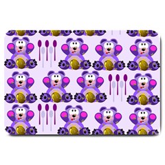 Fms Honey Bear With Spoons Large Door Mat by FunWithFibro