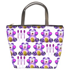 Fms Honey Bear With Spoons Bucket Handbag by FunWithFibro