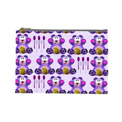 Fms Honey Bear With Spoons Cosmetic Bag (large)