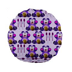 Fms Honey Bear With Spoons 15  Premium Round Cushion  by FunWithFibro